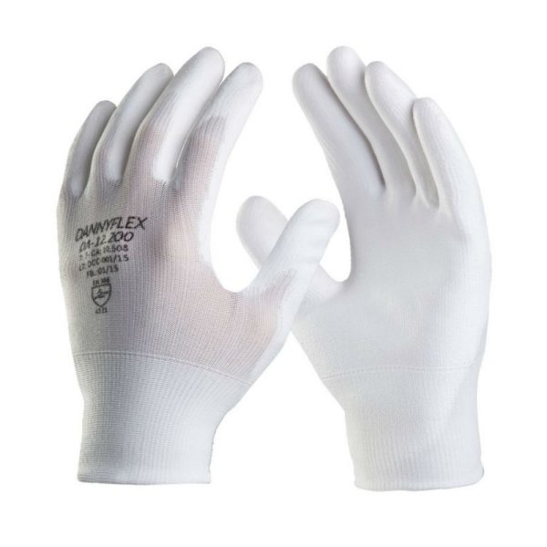 Luva Sensivel cinza tricotada em Nylon com PU