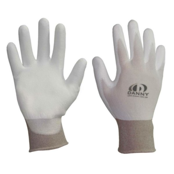 Luva Sensivel cinza tricotada em Nylon com PU