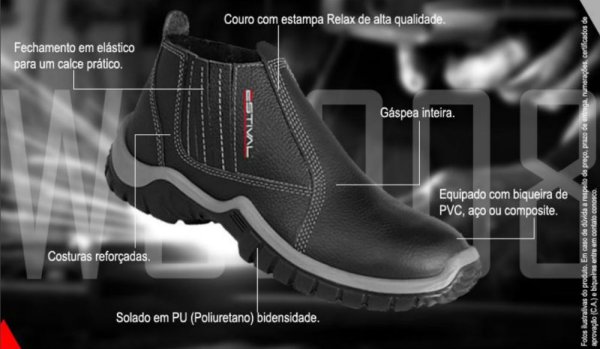 Botina AZ WO 1001.1 S2 Preto Bico de A�o