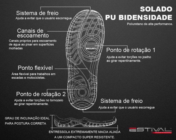 Botina AZ WO 1001.1 S2 Preto Bico de A�o