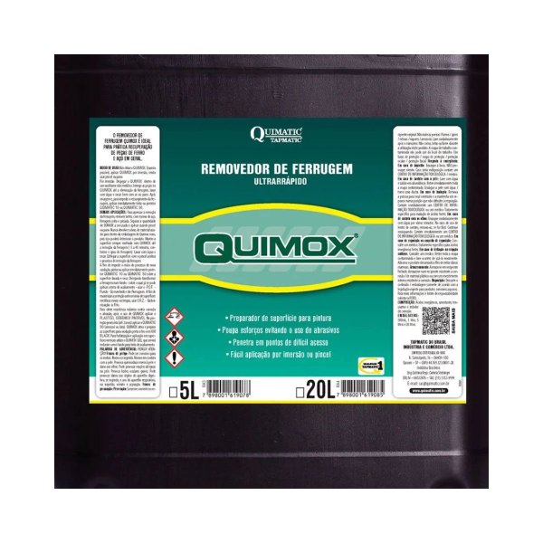 Tapmatic Quimox Condicionador De Metais Quimatic RA4 20L Prote��o Industrial