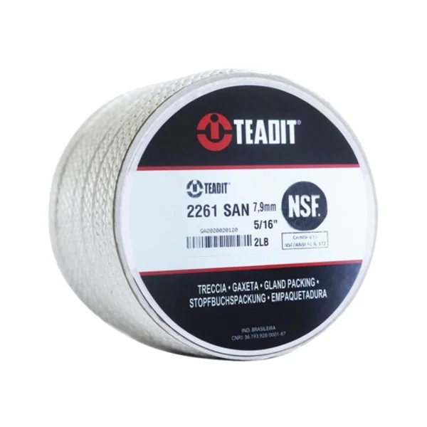 GAXETA 2261 1/2 12,7MM SANITARIA ATOXICA FLEX�VEL QUADRADA PTFE EXPANDIDO TEFLON TEADIT 2KG
