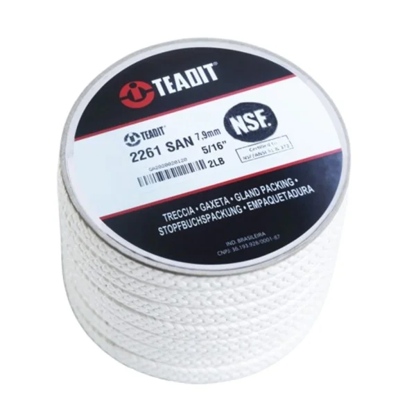 GAXETA 2261 1/2 12,7MM SANITARIA ATOXICA FLEX�VEL QUADRADA PTFE EXPANDIDO TEFLON TEADIT 2KG