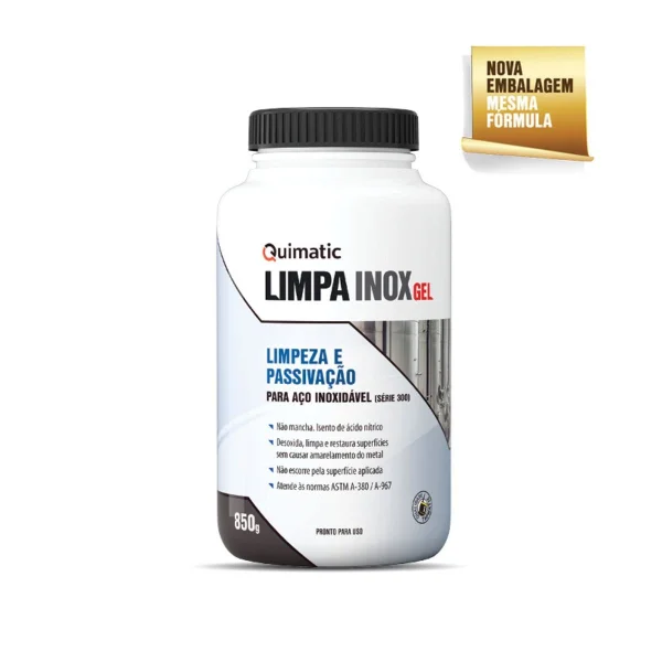 Tapmatic Limpa Inox Gel Quimatic 850g Limpeza Profissional Brilho Prote��o LS1
