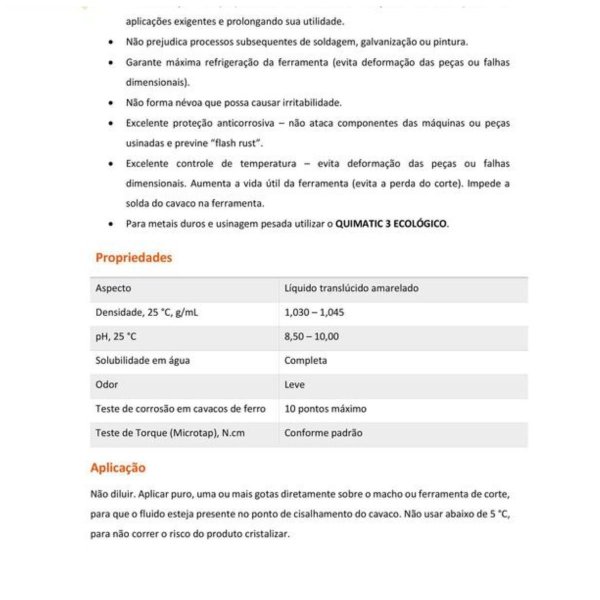 Tapmatic Fluido De Corte Aquatic Quimatic 500ml Para Usinagem E Refrigera��o AT1