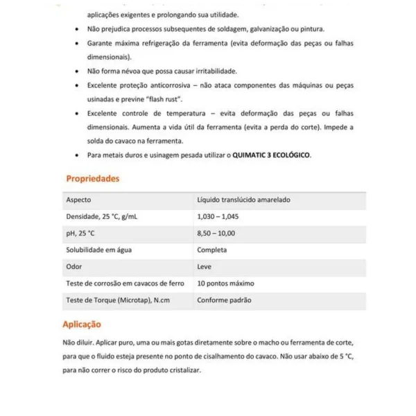 Tapmatic Fluido De Corte Aquatic Quimatic 500ml Para Usinagem E Refrigera��o AT1