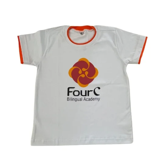 Camiseta Manga Curta Branca Algodo FourC