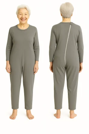 Pijama longo adaptado com abertura nas costas