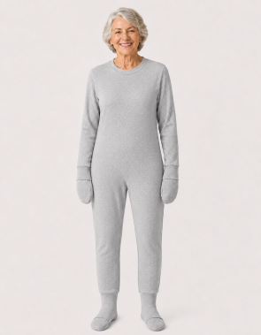 Pijama Macac�o para Idosos com Luvas e Meias Embutidas