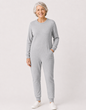 Pijama Macac�o para Idosos com Luvas e Meias Embutidas