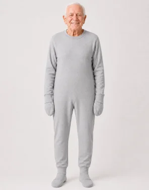Pijama Macac�o para Idosos com Luvas e Meias Embutidas