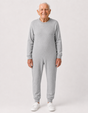 Pijama Macac�o para Idosos com Luvas e Meias Embutidas
