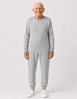 Pijama Macac�o para Idosos com Luvas e Meias Embutidas
