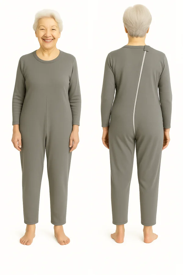 Pijama longo adaptado com abertura nas costas