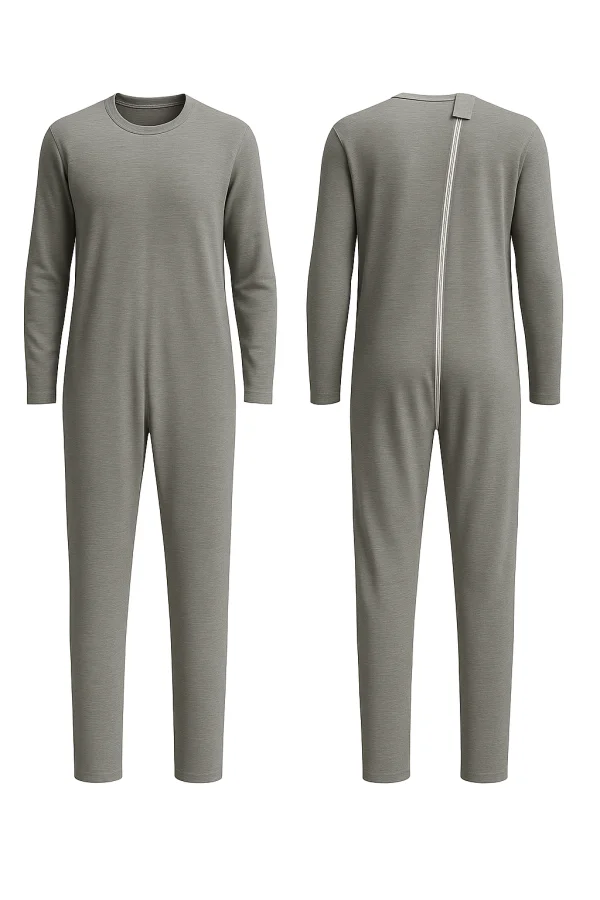 Pijama longo adaptado com abertura nas costas