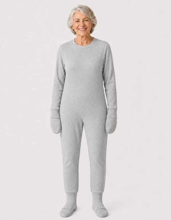 Pijama Macac�o para Idosos com Luvas e Meias Embutidas