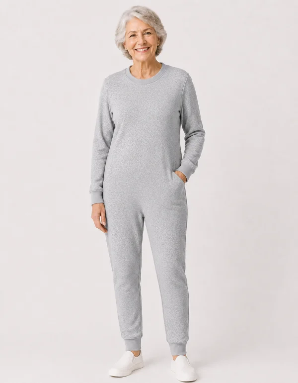 Pijama Macac�o para Idosos com Luvas e Meias Embutidas