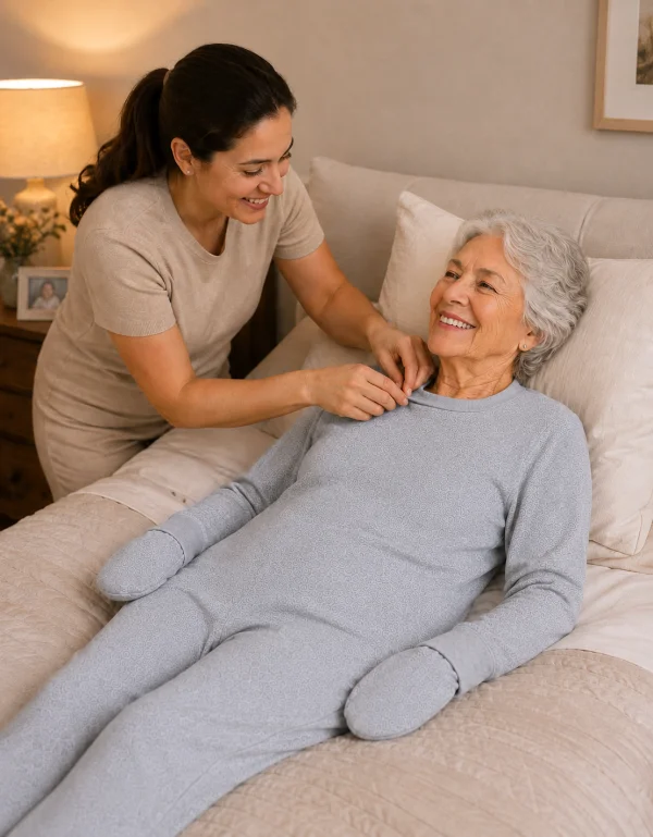 Pijama Macac�o para Idosos com Luvas e Meias Embutidas
