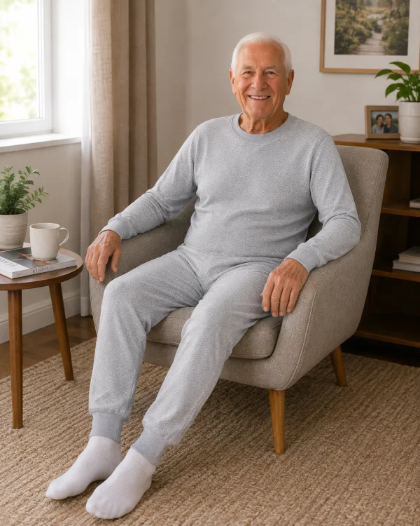 Pijama Macac�o para Idosos com Luvas e Meias Embutidas