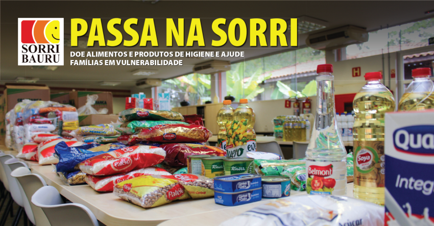 Campanha PASSA NA SORRI recebe doações de alimentos e produtos de higiene