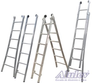ESCADA DE ALUM�NIO EST. DUPLA 13 DG.