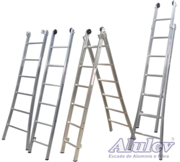 ESCADA DE ALUM�NIO EST. DUPLA 13 DG.