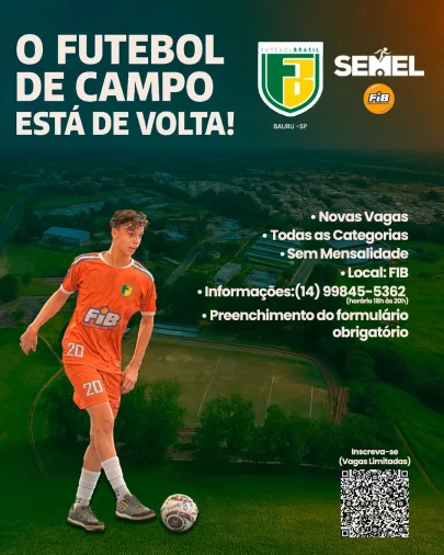 Projeto social abre vagas para aulas gratuitas de futebol de campo
