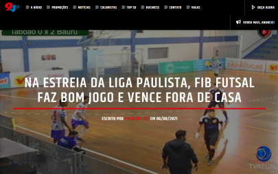 NA ESTREIA DA LIGA PAULISTA, FIB FUTSAL FAZ BOM JOGO E VENCE FORA DE CASA