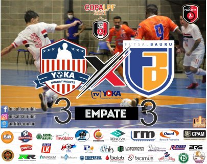 Empate � Futsal Bauru/FIB/Sportbrasil.bet traz um ponto do Vale do Para�ba, equipe empatou com o Yoka/Milclean/Guaratinguet� no 
