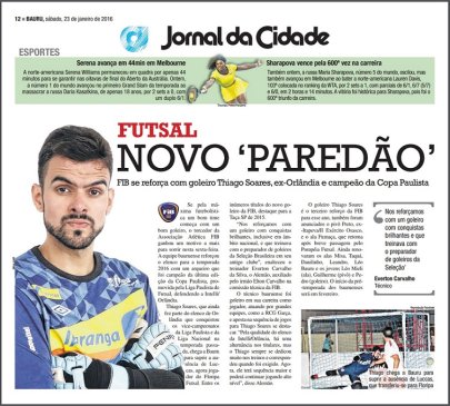 Com an�ncio de goleiro, A.A. FIB � destaque na imprensa mais uma vez