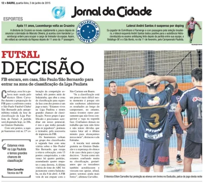 A.A. FIB em destaque no Jornal da Cidade de Bauru