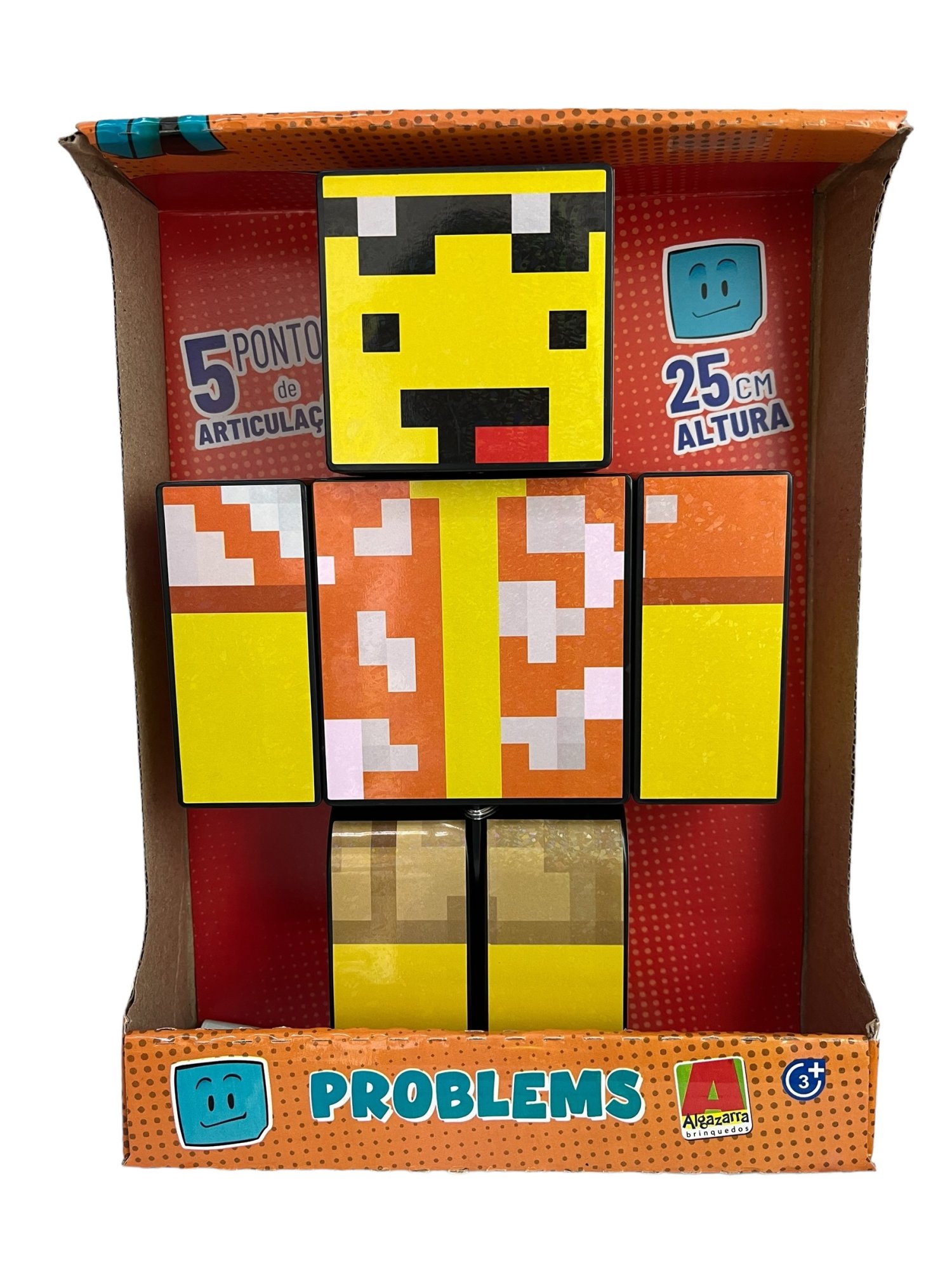 Bonecos Articulados - Boneco Mel Problems Pequeno - 25cm Minecraft