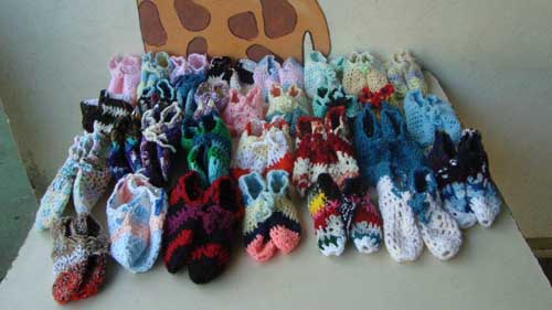 7 Sapatinhos de Lã doados Sapatinhos de Lã doados