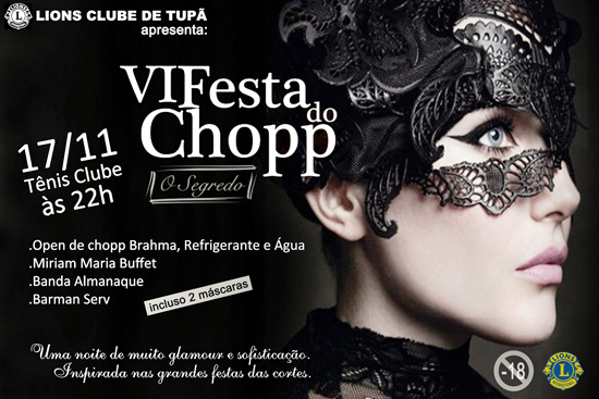 Lions Clube de Tupã - cartaz - festa do chopp