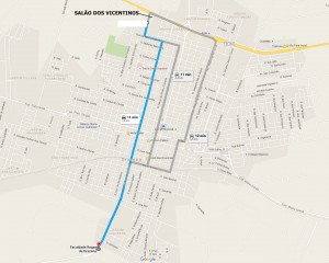 ROTA FACULDADE ATÉ SALAO VICENTINOS