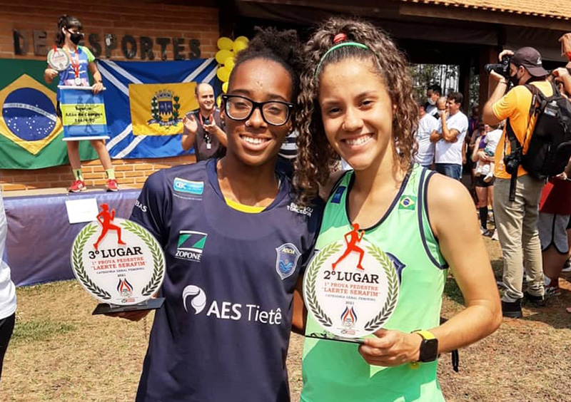 Dobradinha ABDA no pdio em Agudos: Jeovana Santos e Letcia Belo