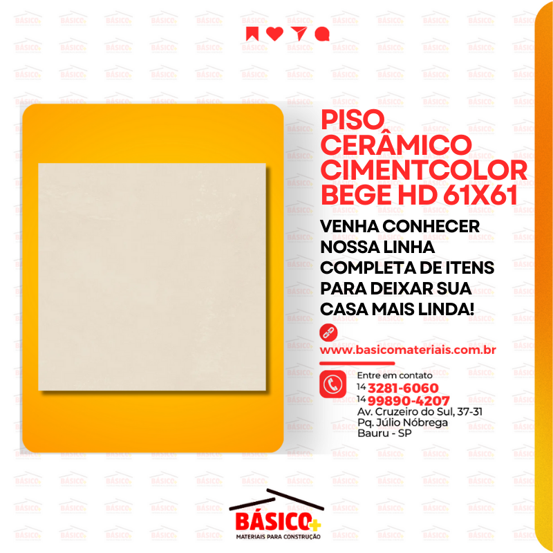 PISO CERMICO CIMENTCOLOR BEGE HD 61X61