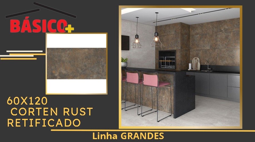 PISO CORTEN RUST RETIFICADO 60X120  MT