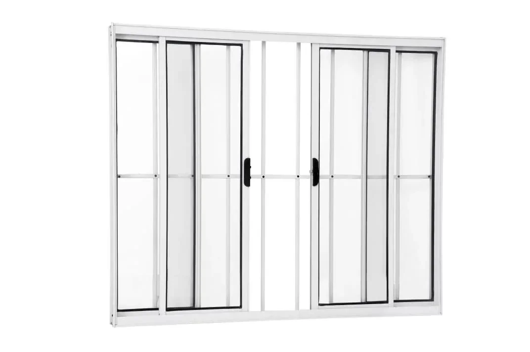 VITRO 4 FOLHAS  ALUMINIO BRANCO COM GRADE  150X100  (ALUAN)