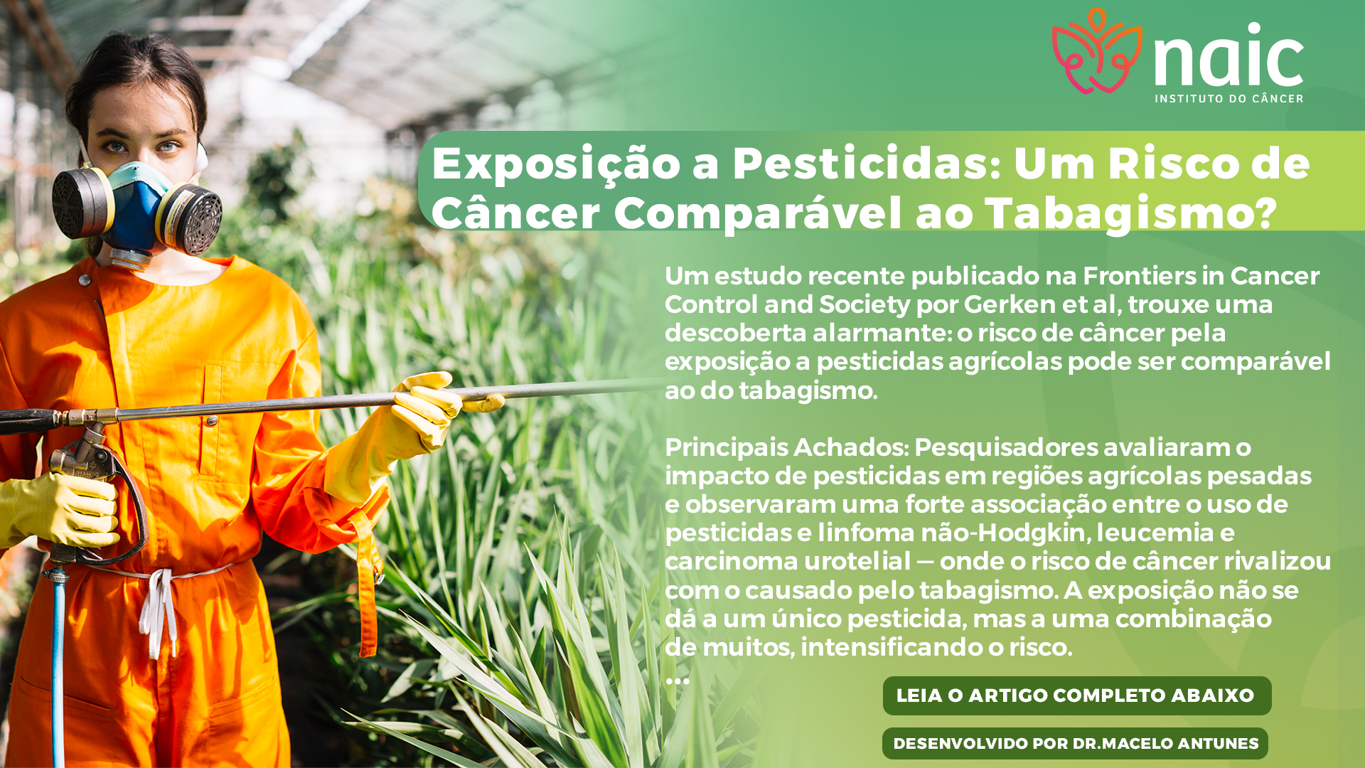 Exposio a pesticidas: Um risco de cncer comparvel ao tabagismo? Leia o artigo