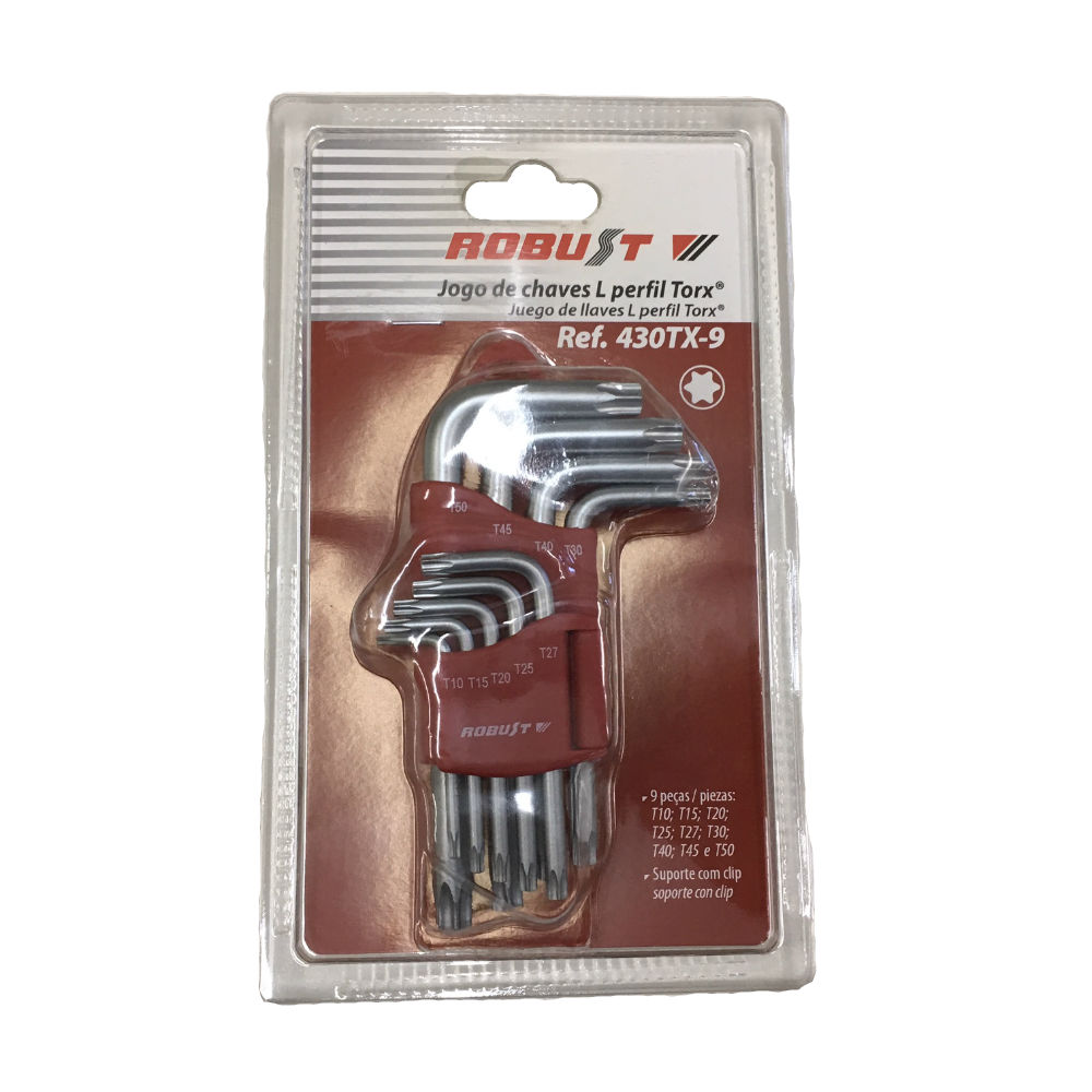 Máquinas e Ferramentas - Jogo Chaves L Torx 430TX-9 T10 a T50