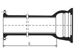Desenho tcnico Tubo flange bolsa com ou sem aba de vedao