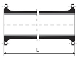 Desenho tcnico Tubo flange flange com ou sem aba de vedao