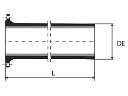 Desenho tcnico Tubo flange ponta com ou sem aba de vedao