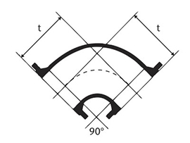 Desenho tcnico Curva de 90 com Flanges