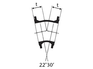 Desenho tcnico Curva de 22 com Flanges