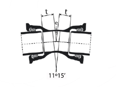 Desenho tcnico Curva de 11 com Bolsas JTI