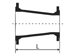 Desenho tcnico Reduo com Flanges Concntrica