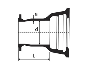 Desenho tcnico Extremidade Flange e Bolsa JGS