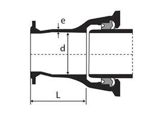 Desenho tcnico Extremidade Flange e Bolsa JTI